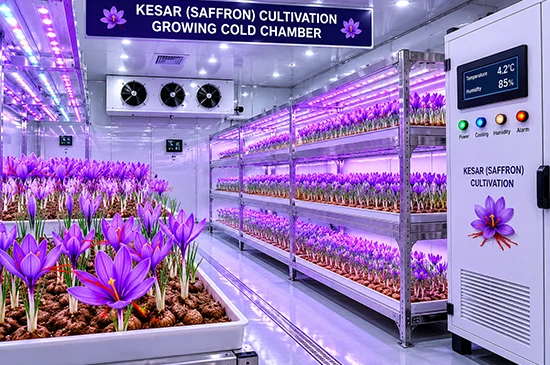nandikoti_Kesar ( saffron ) Cultivation growing cold chamber